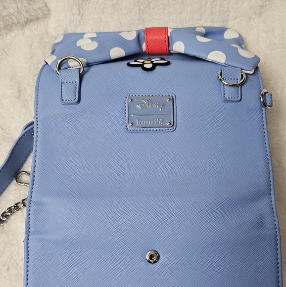 NWOT Loungefly×Disney Minnie Mouse Polka Dot Bow Crossbody Wristlet Wallet Blue - Picture 3 of 15